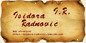 Isidora Radnović vizit kartica